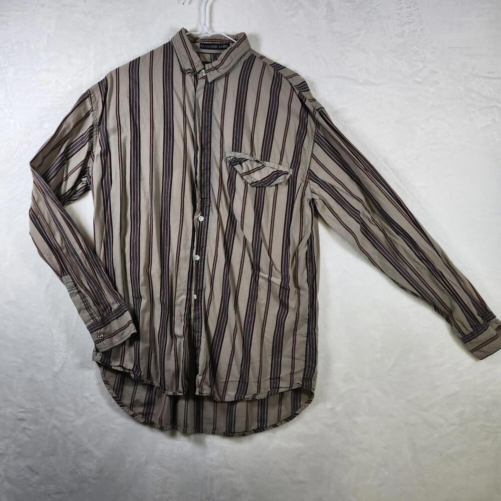Vtg 90s Levis Diamond Label L/S Button Up Striped Shirt Size‎ Medium Multicolor